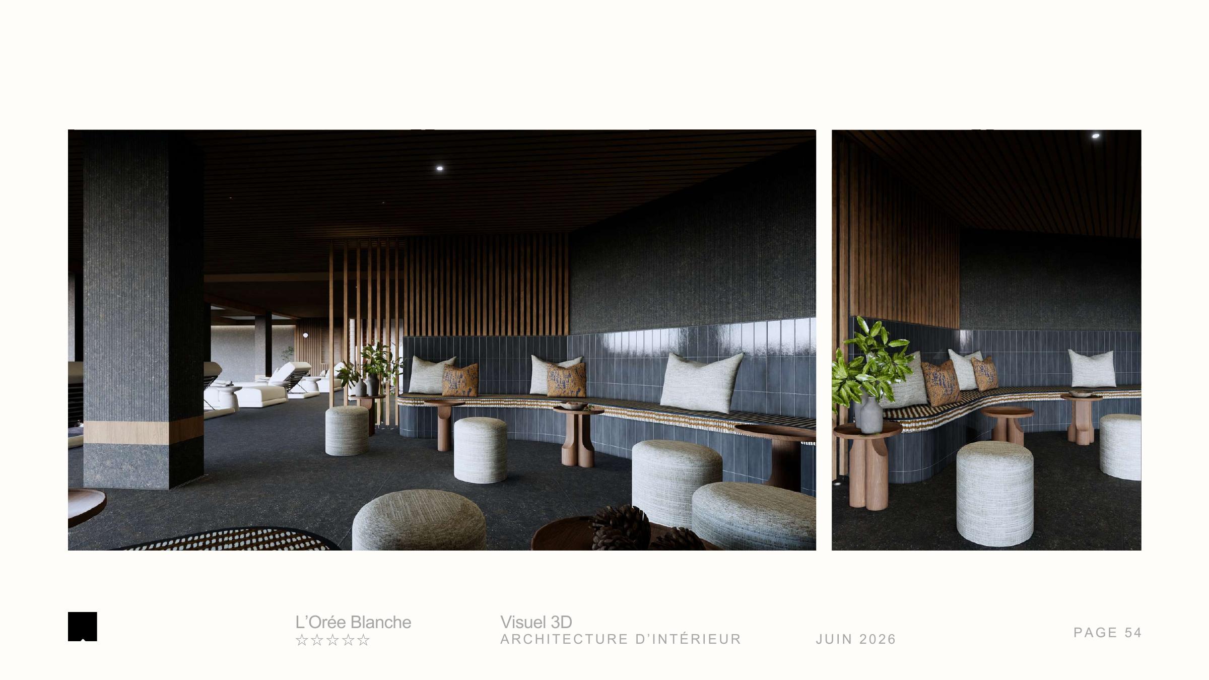 Espace lounge de L’Orée Blanche