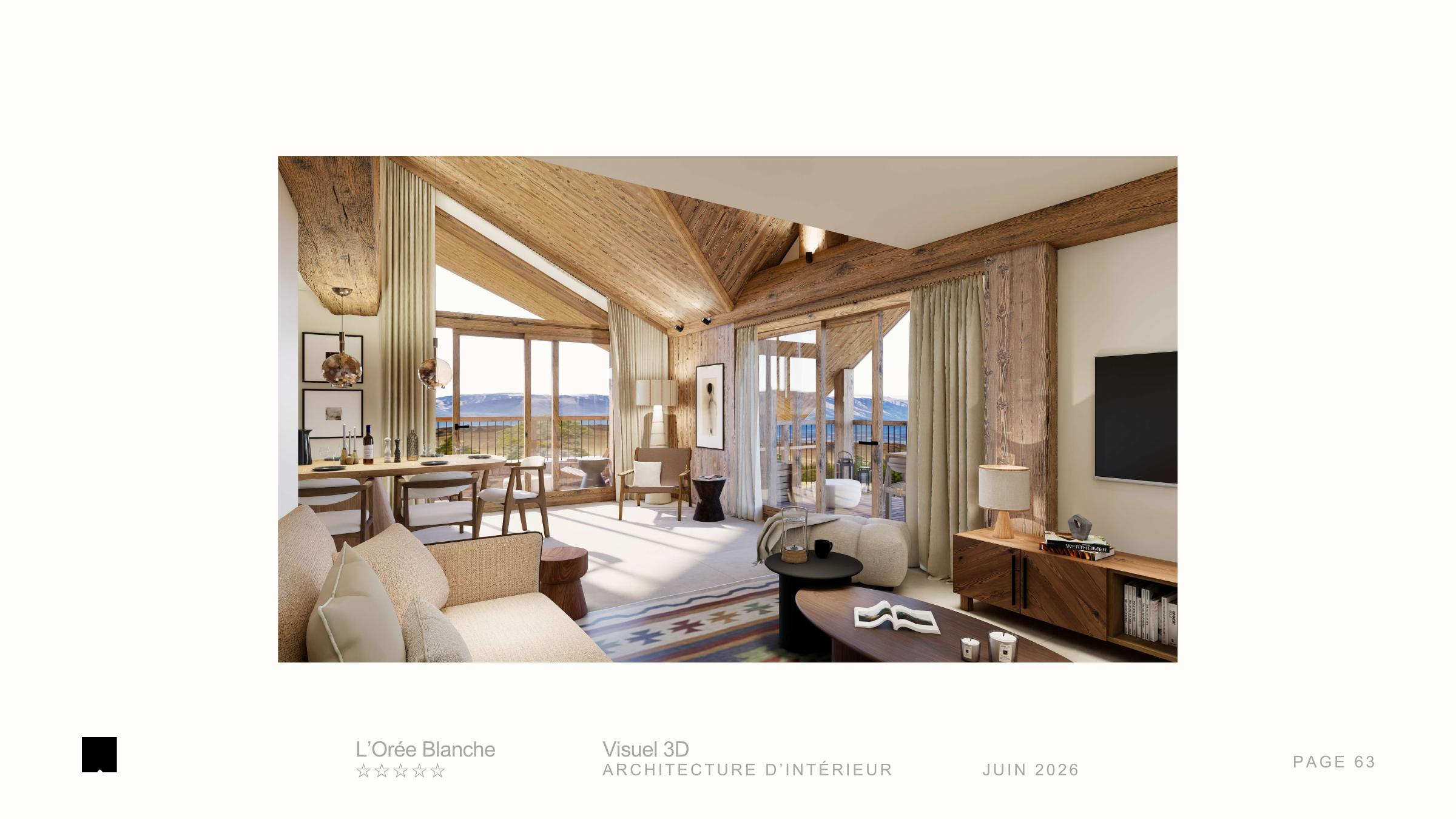 Séjour d’un appartement de L’Orée Blanche